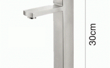 vòi lavabo nóng lạnh 1 lỗ inox 304 vuông cao 30cm